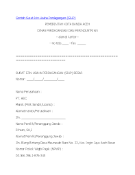 Contoh surat izin sakit tidak masuk sekolah. Pdf Contoh Siup Surat Izin Usaha Perdagangan Nu Di Academia Edu