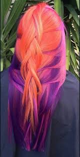 Orange Purple Dyed Hair Color Ivoryrosehair Hair Color Orange Hair Dye Colors Dyed Hair