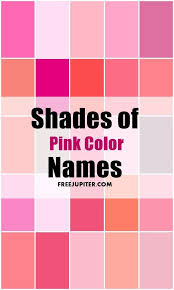 50 Shades Of Pink Color Names Shades Of Pink Names Pink Names Color Palette Pink