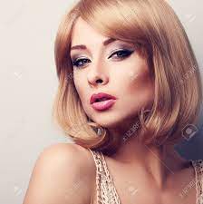 And with so many shades of blonde, where's a girl to start? Beautiful Makeup Blonde Woman With Short Hair Style Looking Sexy Toned Closeup Portrait Stock Photo Picture And Royalty Free Image Image 49767306
