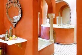 Moroccan Decorating Orange Bathroom Wall Paint Colors Orange Bathroom Interior Orange Bathrooms Orange Bathrooms Designs