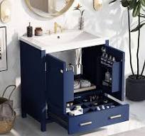 Amazon.com: fcfeue 30" Blue Bathroom Vanity with Single Sink ...