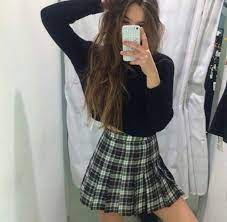 My appointment was right after school, so i went straight there still in my uniform. Skirt Tartan Skirt Phone Cover Girly Grunge Skirt Must Haves Green And Black Mini Skirt Mint Green Skirt Grid Checkered Fashion Fashion Outfits Style