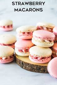 Strawberry Macarons Recipe In 2020 Macaron Recipe Strawberry Macaron Macaroon Cookies