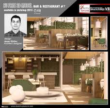 free sketchup 3d model modern bar &