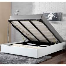 Lit Coffre Clever Blanc 140x190 Lit Coffre A Grande Capacite De Rangement Coffre De 25 Cm De Haut Cadre De Lit En Bois Contreplaque Ultra Resist