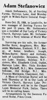 Obituary for Adam Stefanowicz (Aged 54)