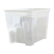 Samla Transparent Box With Lid 39x28x28 Cm 22 L Ikea Ikea Ikea Samla Storage Boxes