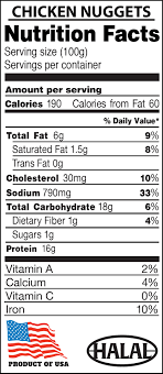 en nuggets nutrition label best