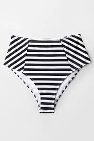 Black And White Striped Swimsuit Bottoms Graceq Cupshe Cupshe Black And White Stripe High Waisted Bikini Bottom Graceq High Waisted Bikini Bottoms High Waisted Bikini White High Waisted Bikinis