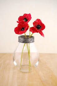 3 Red Natural Touch Poppy Flowers Save On Crafts