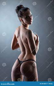 Slim Woman Posing Semi-nude in Studio Stock Image - Image of lovely,  panties: 38168517