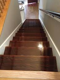From The Top Wood Flooring Upstairs Is Very Light So Had To Make A Trim Piece At The Top To Match That Flo Hardwood Floor Colors Stairs Floor Colors