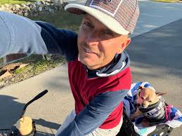 Hi. It's me. Mischievous Milo MacGuffan... I'm pretty scruffy right now. I  had my knees fixed and I go see Dr Perez once a week now. I get to walk in  the