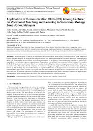 Read complete notification carefully & check the eligibility criteria. Pdf Application Of Communication Skills Cs Among Lecturer On Vocational Teaching And Learning In Vocational College Zone Johor Malaysia