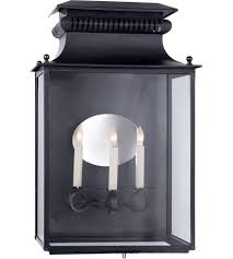 Visual Comfort Sk2327bc Suzanne Kasler Honore 3 Light 25 Inch Blackened Copper Outdoor Sconce Suzanne Kasler Large 3 4 Clear Glass