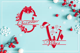 Download Christmas Vibes Split Letters Bonus Graphic By Anastasia Feya Creative Fabrica In 2020 Christmas Svg Files Christmas Monogram Christmas Svg SVG Cut Files