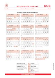Consulta el calendario laboral 2021 en españa. Bas Asesores Calendario Laboral Convenio Construccion Bizkaia 2021 Page 0