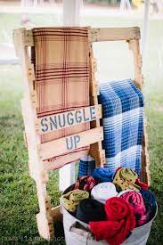 Snuggle Up Blanket Holder For Outdoor Wedding Outdoor Fall Wedding Fall Wedding Decorations Backyard Wedding