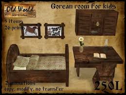 More from the old world collection *set discount applied when buying together. Second Life Marketplace Medieval Bedroom Set For Children Kids 2 Old World Medieval Rustic Furniture