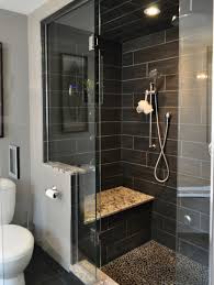 Bathroom Shower Designed With Black Slate Tiles And Built In Bench Small Bathroom Remodel Bathroom Remodel Master Bathrooms Remodel
