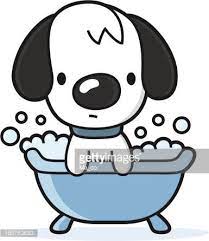 Vector Illustration Of A Little Dog Must Take A Bath In The Bathtub Cartoon Dog Dog Business Vector Art Illustration