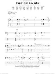 Eagles I Can T Tell You Why Sheet Music For Guitar Solo Easy Tablature