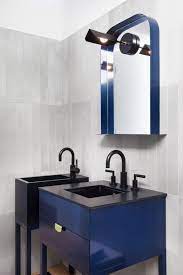 Rainville Sangare Designed The Apartment S Folded Black Lamps Called Unite The Lights Are Inspir Bathroom Interior Design Bathroom Design Bathroom Interior