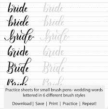 These free hand lettering worksheets are in a pdf and image format that can be used in procreate (ipad lettering) or with your favorite brush . Modern Calligraphy Practice Sheets Pdf Fresh Wedding Words Brush Lettering Practice Sheets Hand Lettering Sheets Letras Do Alfabeto Palavras Alfabeto