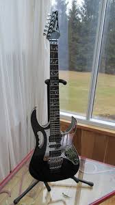 Ibanez Black Acoustic Electric Guitar Ibanez Black Jem 77vbk Ibanez Guitar Steve Vai