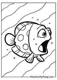 Coloring book for kindergarteners ages 3 and up with a cute fish bubbling small bubbles in the water. Fish Coloring Pages Updated 2021