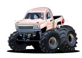 Cartoon Monster Truck Monster Trucks Cartoon Monsters Train Illustration