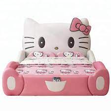 الكرتون سرير أثاث أطفال غرفة نوم الأطفال مرحبا كيتي الفتاة السرير Y36 - Buy  سرير على شكل سيارة ، سرير أطفال جلدي ، أثاث غرف نوم اطفال كرتونية Product  on Alibaba.com