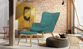 Wingback Chair Footstool 189 Free Uk Delivery Furniture Scandinavian Style Armchairs Chair