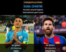 Sunil chhetri overtakes messi, behind ronaldo in list of active goal scorers. Sunil Chhetri Proved That Football Is Not Only About Messi And Ronaldo He Probably Changed The Phase Of Indian Football Than Sunil Chhetri Football Messi
