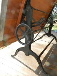 Antique Dietzgen Cast Iron Base Adjustable Drafting Table Drafting Table Cast Iron Antiques