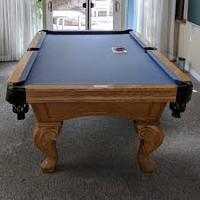Finished Installing This 8 Foot Olhausen 3 Piece Slate Pool Table In Tustin California We Also Refelted It With Brand Ne Pool Table Slate Blue Pool Pool Table