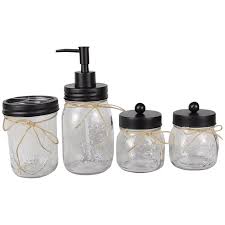 Chandeliers, bathroom lighting, pendants, ceiling lights Mason Jar Bathroom Accessories Set Rustic Farmhouse Decor Apothecary Jars Bathroom Countertop And Vanity Organizer Storage Bottles Jars Aliexpress