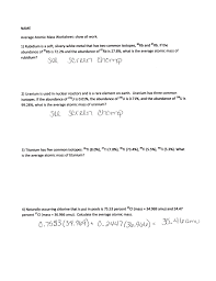 Calculate atomic mass worksheets teacher worksheets. Review Worksheet Keys