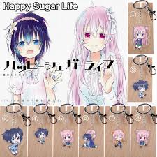 Satou matsuzaka has a habit of sleeping with one boy after another, but doesn't really feel anything for them. Happy Sugar Life Acrylic Keychain Satou Matsuzaka Manga Keychains Shio Koube Keyring Anime 5cm Double Sided Handing Decoration Wish