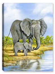 Elephant And Baby Painting En 2020 Peinture D Elephant Peinture Africaine Illustration Animale