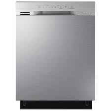 To unlock a dishwasher, you should hold down the button under the lit lock. Samsung 24 51db Built In Dishwasher With Third Rack Dw80n3030us Aa Stainless Steel Best Buy Canada