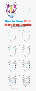 Draw a straight line turned little downward at end, from this point draw line going upward to an angle. How To Draw Drift Mask From Fortnite Step By Step Fortnite Drawing Free Transparent Clipart Clipartkey