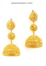 22k Gold Jhumkas Gold Dangle Earrings Totaram Jewelers Buy Indian Gold Jewelry 18k Diamond Gold Earrings Designs Gold Earrings Dangle Gold Jewelry Stores