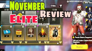 Get the latest redeem code for garena free fire of january on every million followers complete garena free fire giveaways free reward codes. November Elite Pass In Free Fire New Elite Pass Upcoming Elite Pass Youtube