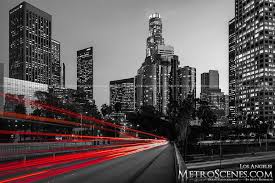 Black And White Cityscape Red Black And White Prints Black And White And Red Streaks Los Angeles Metroscenes Com Black Black And White City Black And White Black And White Prints