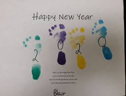 Happy New Year Footprint Craff In 2020 Happy New Happy New Year Craft Activities