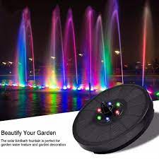 Amazon.com : ZXXXX Solar Power Fountain LED Ligh,ts 3w Solar Fountain with  Led Lights, Built-in Lithium Battery, 8 of Nozzles, Used for Outdoor Bird  Bath, Fish Tank, Small Pond, Swimming Pool, Garden