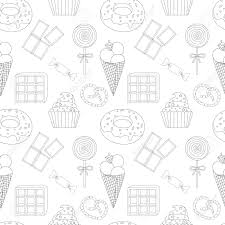 Print coloring page download pdf. Seamless Pattern Coloring Page With Cake Ice Cream Cupcake Candy Donuts Chocolate Waffle Pretzel Lollipop And Other Dessert Sweet Dessert Coloring Book Vector Isolated Dessert Royalty Free Cliparts Vectors And Stock Illustration Image