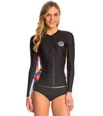 Rip Curl Women S Wetty Front Zip Long Sleeve Rash Guard At Swimoutlet Com The Web S Most Popular Swim Shop
